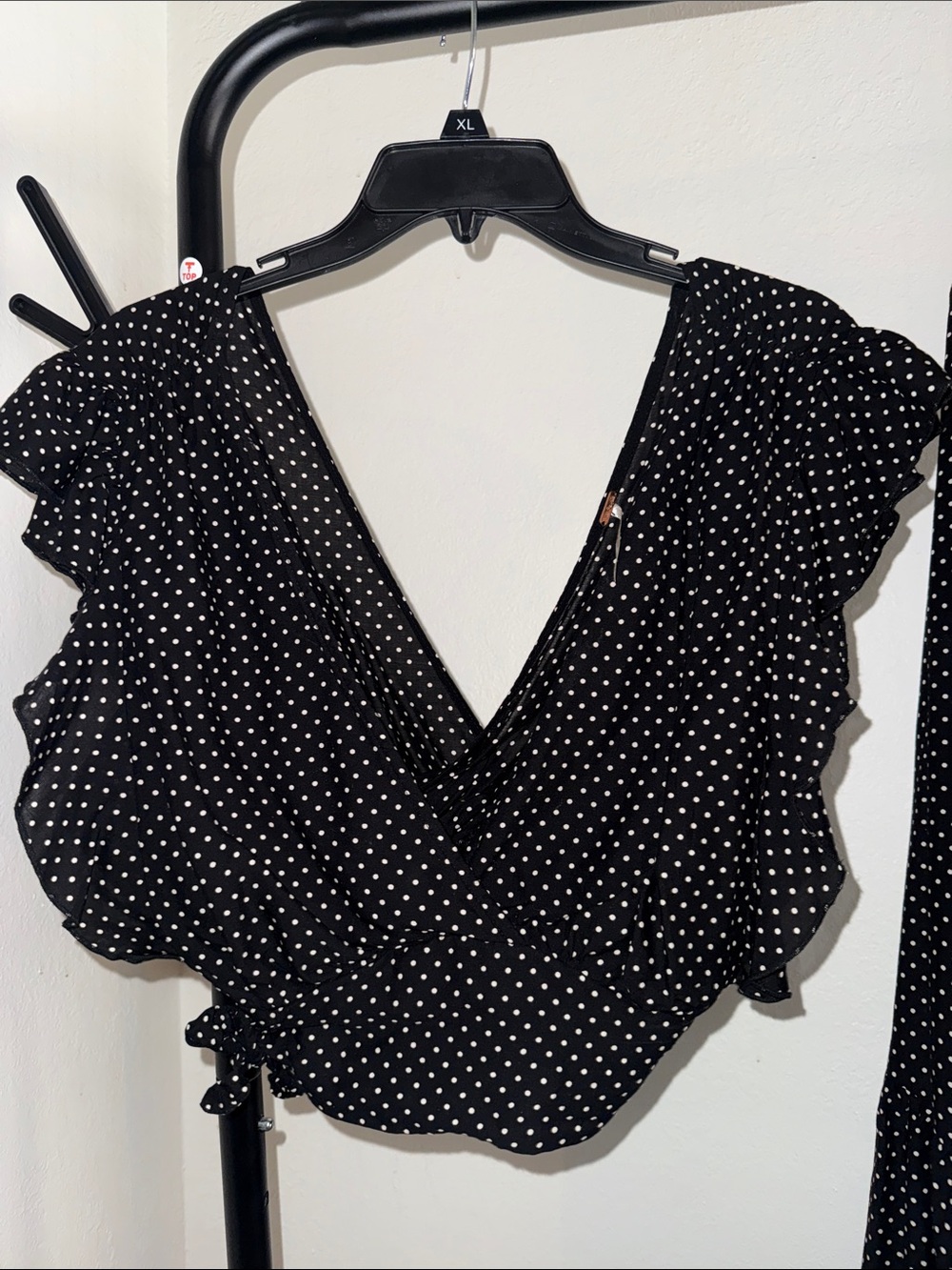 Free People Black White Polka Dot Asymmetrical Skirt Set 🖤🤍 - Picture 6 of 10